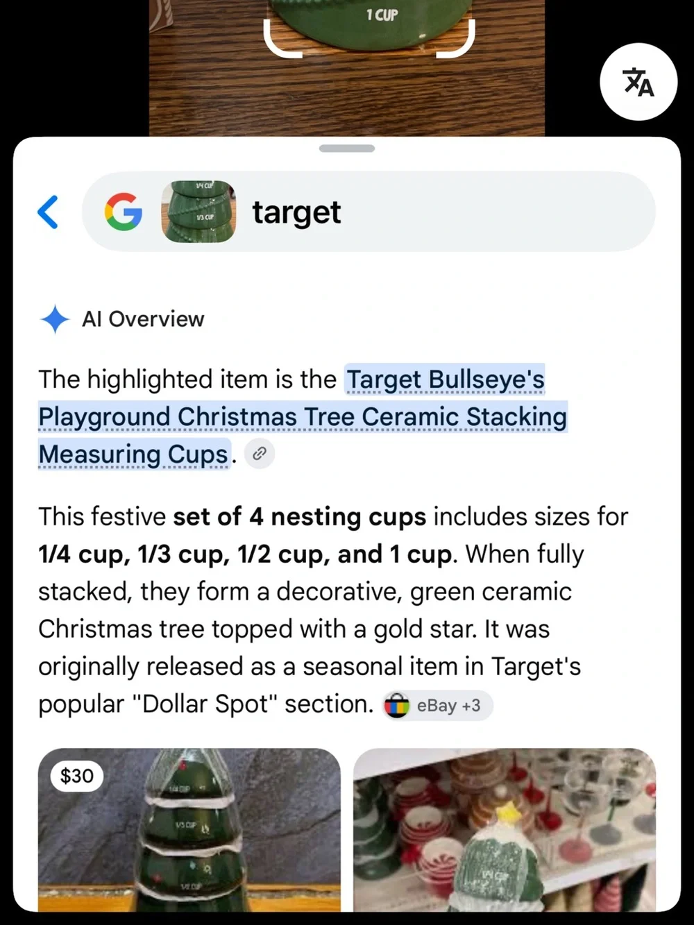 Green Ceramic Christmas Tree Measuring Cup Set - Holiday Kitchen